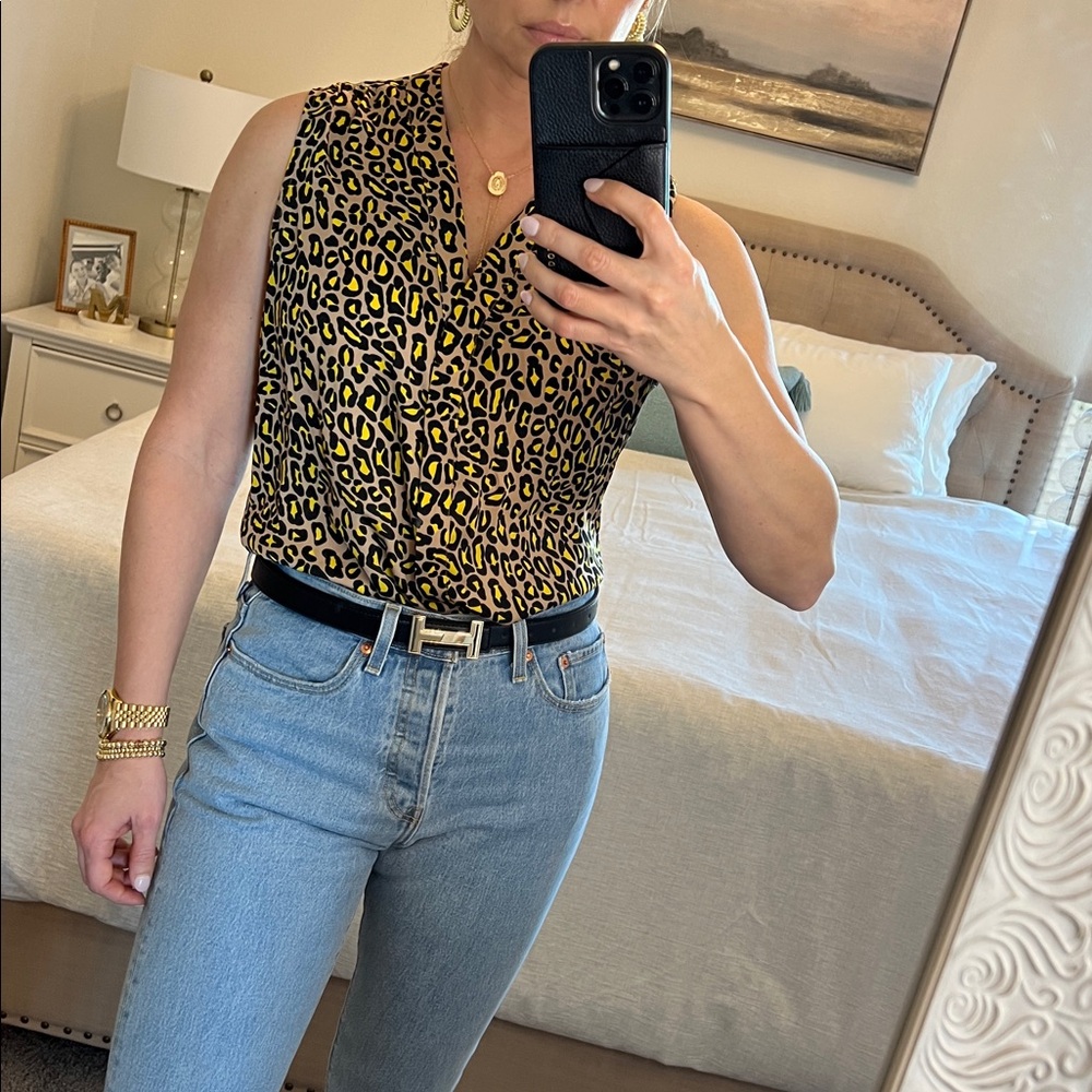 Banana republic leopard tank blouse